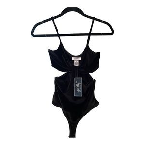 Just Polly velvet cutout bodysuit XS